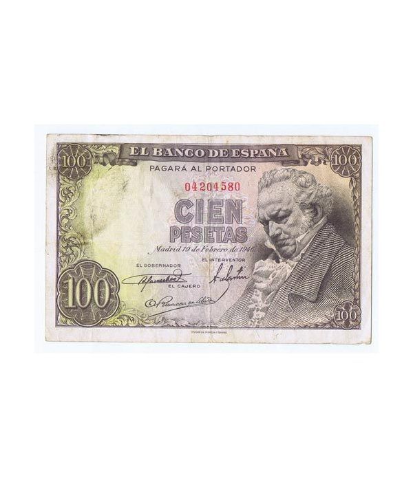 (1946/02/19) Madrid. 100 Pesetas. MBC-. Sin Serie 04204580