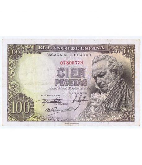 (1946/02/19) Madrid. 100 Pesetas. MBC+. Sin Serie 07809734