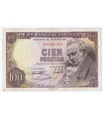 (1946/02/19) Madrid. 100 Pesetas. MBC-. Serie B02967897