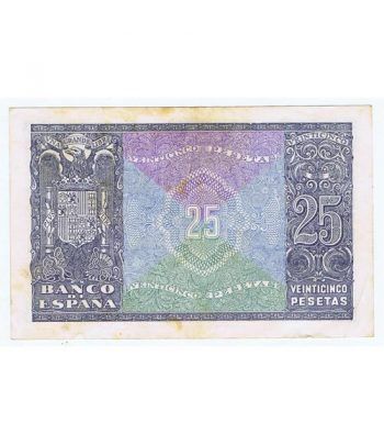 (1940/01/09) Madrid. 25 Pesetas. EBC- Serie D3014094 Manchas