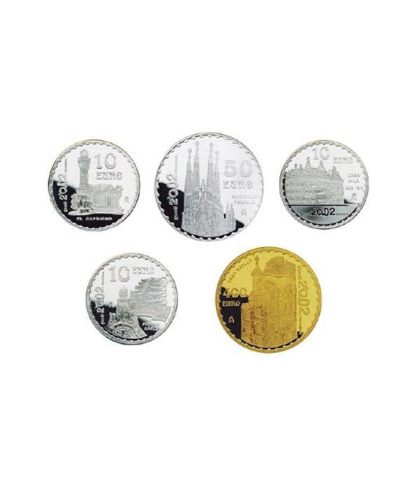 Monedas 2002 Gaudí. Colección completa. Oro y Plata.
