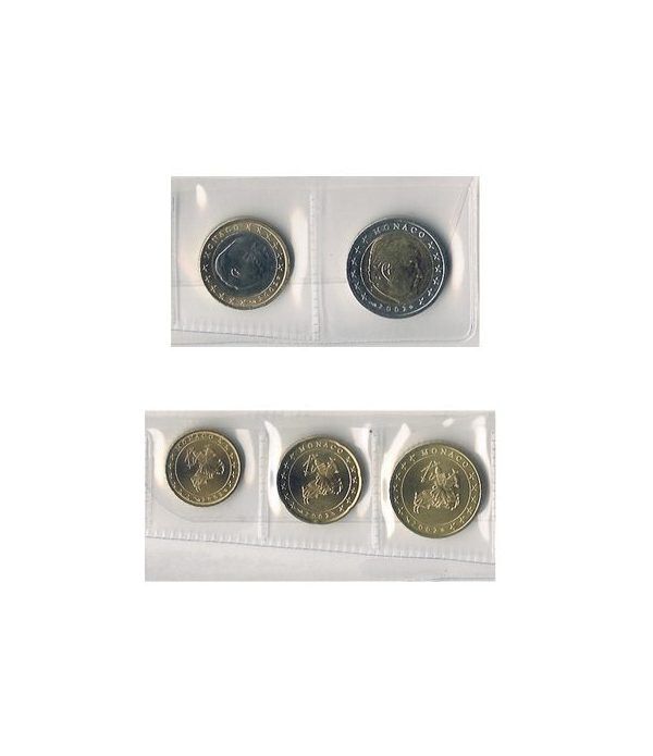 monedas euro serie Monaco 2002 (5valores)