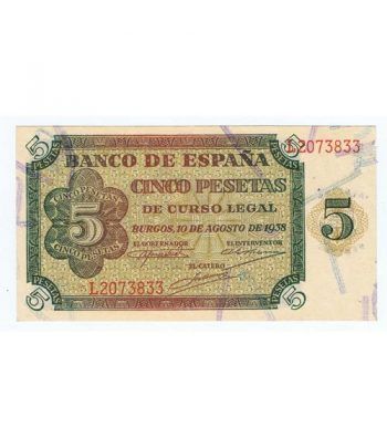 (1938/08/10) Burgos. 5 Pesetas. SC. Serie L2073833