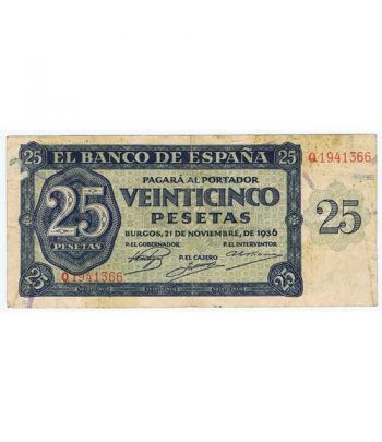 (1936/11/21) Burgos. 25 Pesetas. MBC. Serie Q1941366