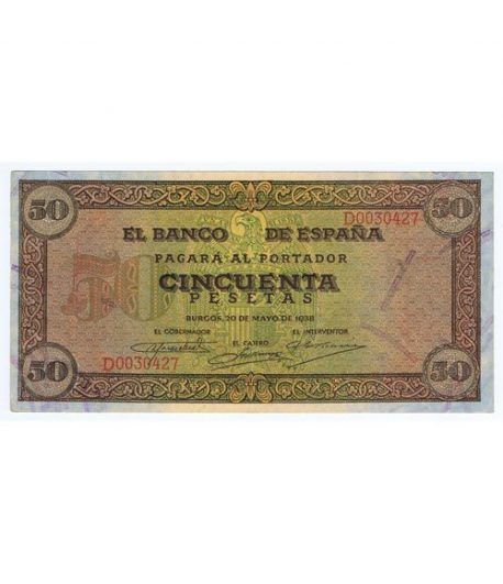 (1938/05/20) Burgos. 50 Pesetas. EBC+. Serie D0030427