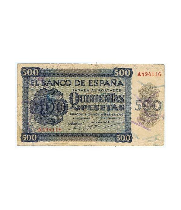 (1936/11/21) Burgos. 500 Pesetas. MBC. Serie A494116