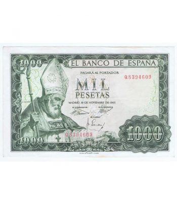 (1965/11/19) Madrid. 1000 Pesetas. MBC-. Serie Q8394609 Error