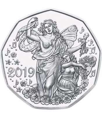 moneda Austria 5 Euros 2019 150 años Ópera de Viena. Plata.