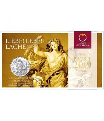 moneda Austria 5 Euros 2019 150 años Ópera de Viena. Plata.  - 1