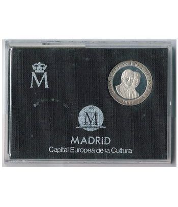 (1992) 200 ptas. Plata. Plaza de Cibeles. Estuche.