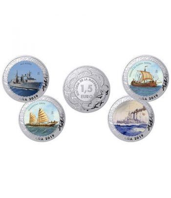 Monedas 2019 Historia de la Navegación II. 4 monedas.