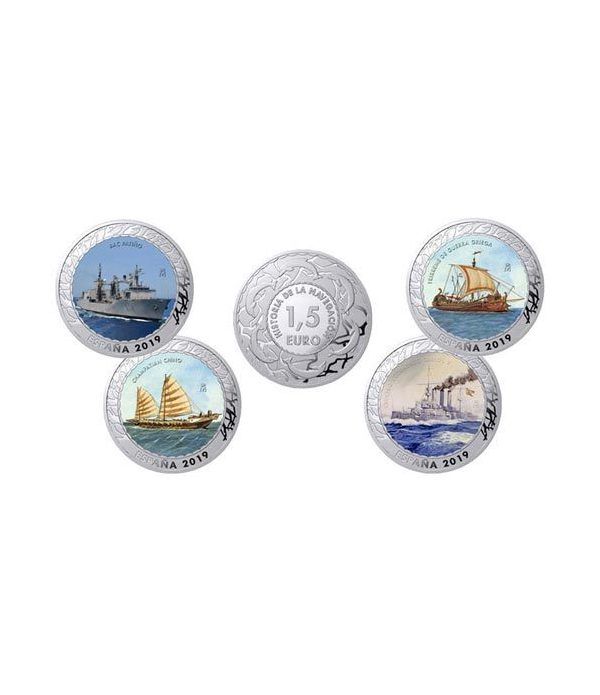 Monedas 2019 Historia de la Navegación II. 4 monedas.