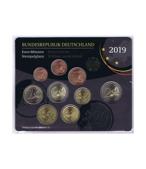 Cartera oficial euroset Alemania 2019 (5 cecas).  - 2