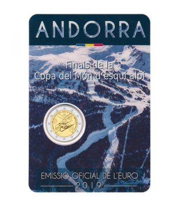 moneda conmemorativa 2 euros Andorra 2019 Esquí. BU.  - 4