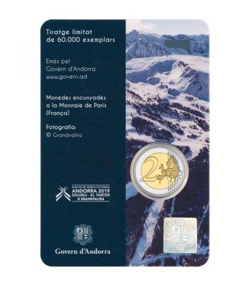 moneda conmemorativa 2 euros Andorra 2019 Esquí. BU.  - 6