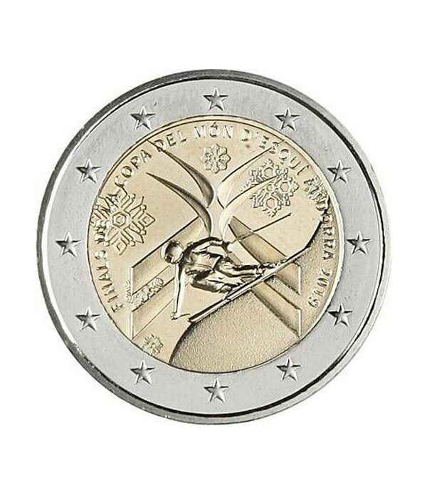 moneda conmemorativa 2 euros Andorra 2019 Esquí. BU.  - 1