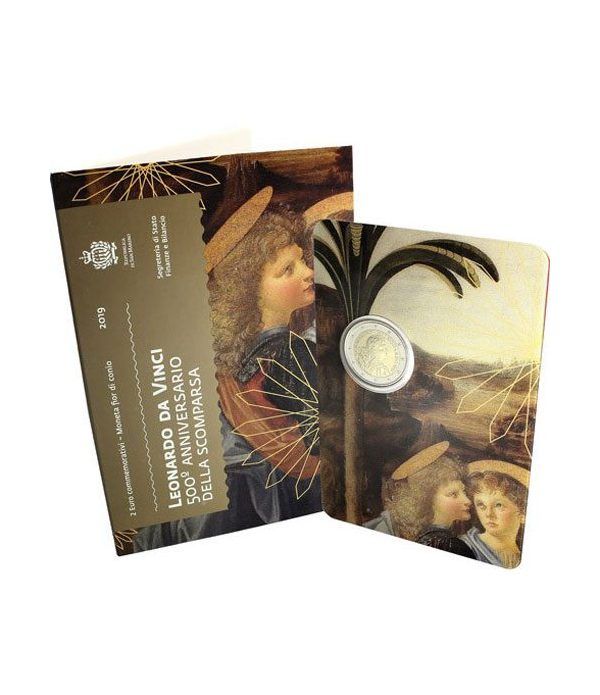 moneda conmemorativa 2 euros San Marino 2019 Da Vinci.