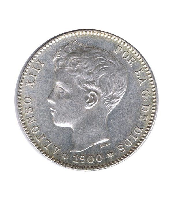 1 Peseta Plata 1900 *00 Alfonso XIII SM V. SC.