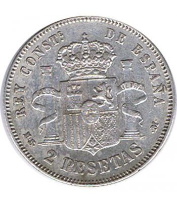 2 Pesetas Plata 1884 *84 Alfonso XII MS M.