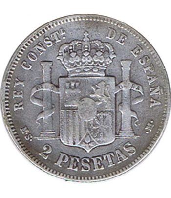 2 Pesetas Plata 1884 *84 Alfonso XII MS M.