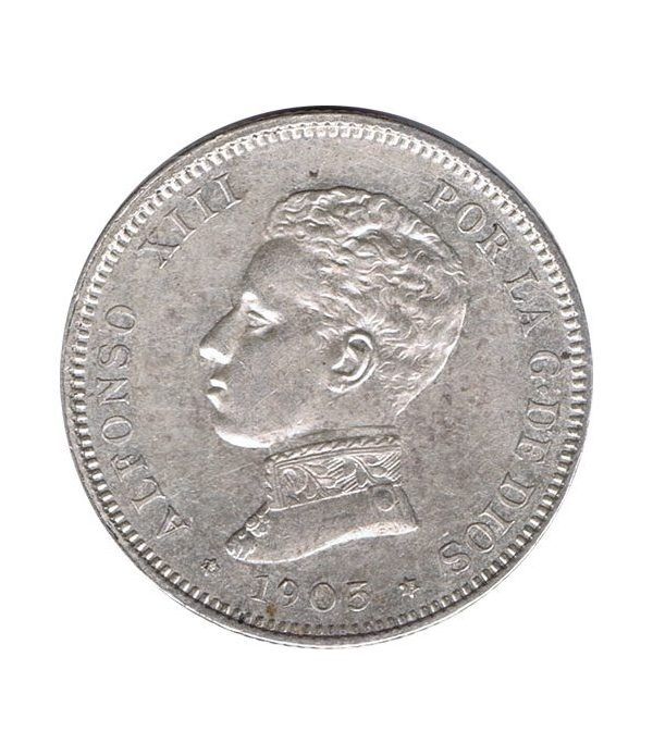 2 Pesetas Plata 1905 *05 Alfonso XIII SM V.