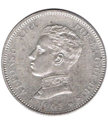 2 Pesetas Plata 1905 *05 Alfonso XIII SM V.