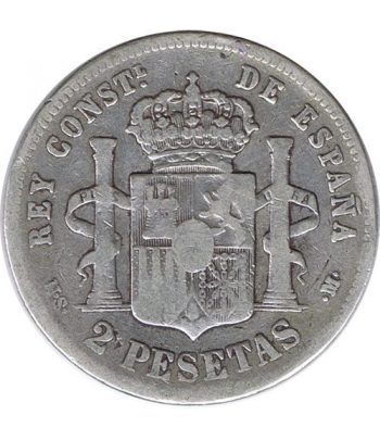 2 Pesetas Plata 1881 *81 Alfonso XII MS M.