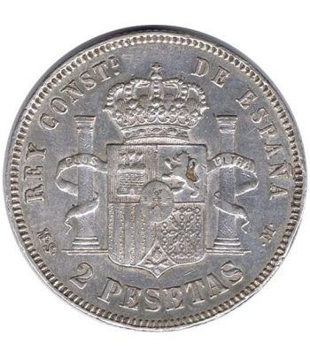 2 Pesetas Plata 1882 *82 Alfonso XII MS M.