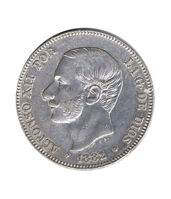 2 Pesetas Plata 1882 *82 Alfonso XII MS M.