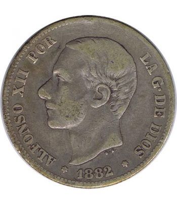 2 Pesetas Plata 1882 *82 Alfonso XII MS M.  - 1