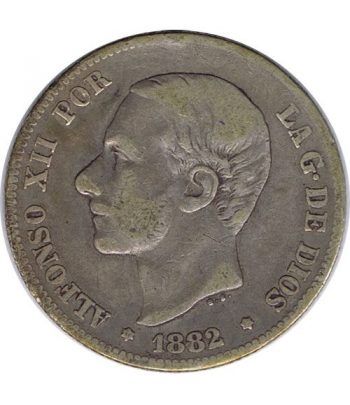 2 Pesetas Plata 1882 *82 Alfonso XII MS M.