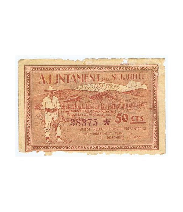 (1937/06/30) 50 centims Ajuntament de La Seu d' Urgell.  - 4