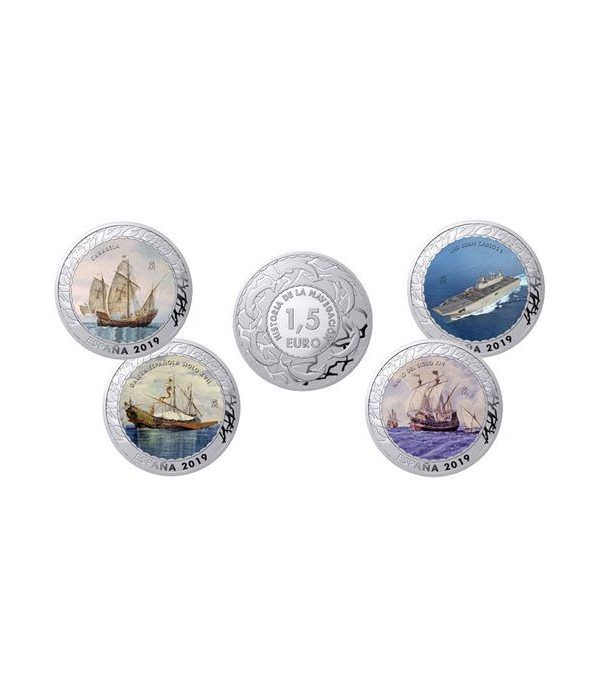 Monedas 2019 Historia de la Navegación III. 4 monedas.
