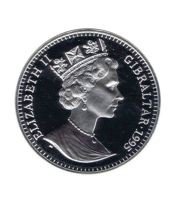 Moneda de plata 21 ecus Gibraltar 1995. Estuche  - 2