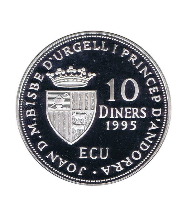 Moneda de plata 10 Diners Andorra 1995 Consell d'Europa.
