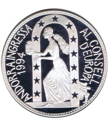 Moneda de plata 10 Diners Andorra 1995 Consell d'Europa.