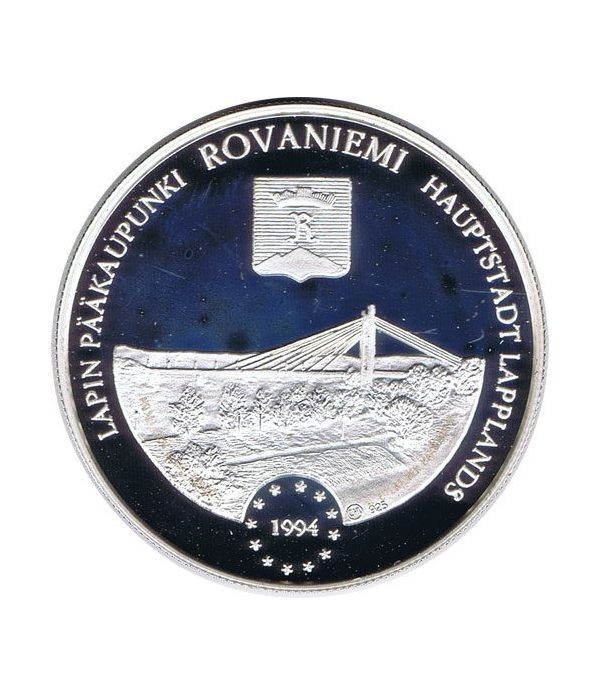 Moneda de plata 20 Ecu Finlandia 1994 Rovaniemi.  - 4