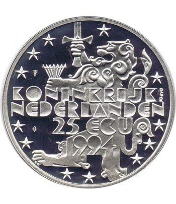 Moneda de plata 25 Ecu Holanda 1994 Roosevelt.