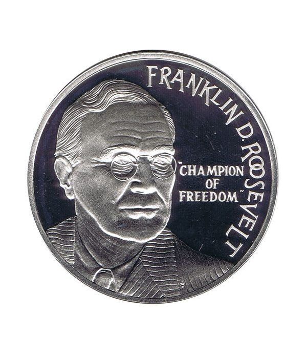 Moneda de plata 25 Ecu Holanda 1994 Roosevelt.