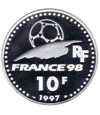 Moneda de plata 10 Francos Francia 1997 Mundial 98 Inglaterra