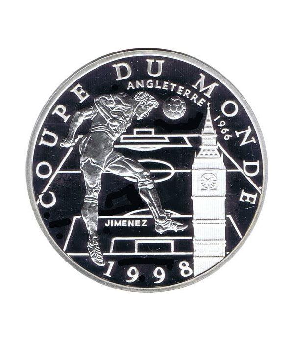 Moneda de plata 10 Francos Francia 1997 Mundial 98 Inglaterra  - 1