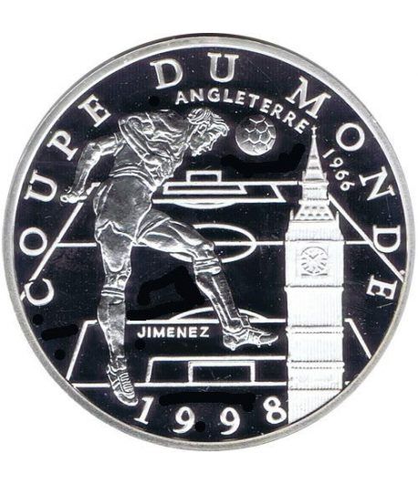 Moneda de plata 10 Francos Francia 1997 Mundial 98 Inglaterra