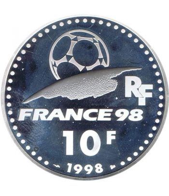 Moneda de plata 10 Francos Francia 1998. Mundial 98 Brasil