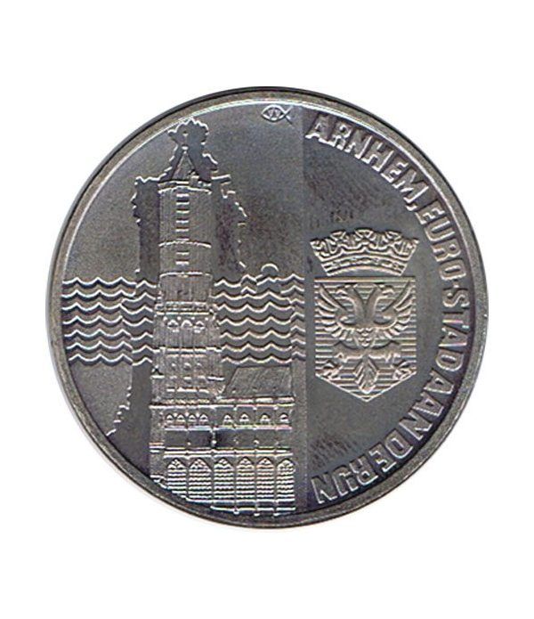 Moneda 2.5 ECU de Holanda 1991 Arnhem. Níquel.