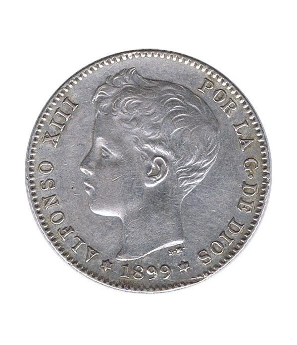 1 Peseta Plata 1899 *99 Alfonso XIII SG V.