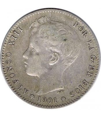 1 Peseta Plata 1901 *01 Alfonso XIII SM V.  - 1