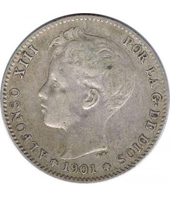 1 Peseta Plata 1901 *01 Alfonso XIII SM V.