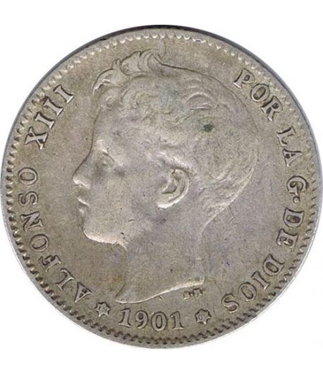 1 Peseta Plata 1901 *01 Alfonso XIII SM V.