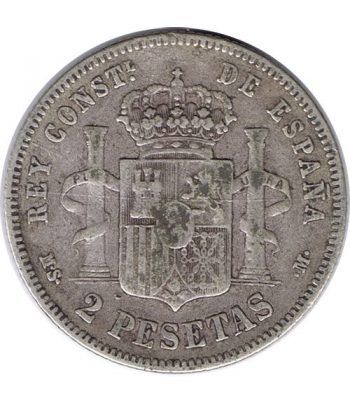 2 Pesetas Plata 1881 *81 Alfonso XII MS M.