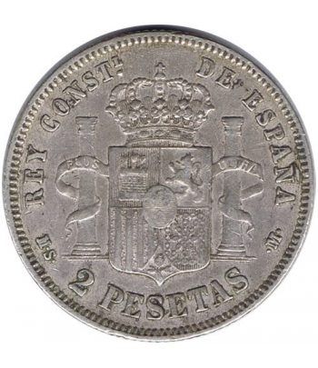 2 Pesetas Plata 1883 *83 Alfonso XII MS M.